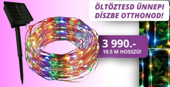 Napelemes 100 Micro LED-es fényfüzér (x)