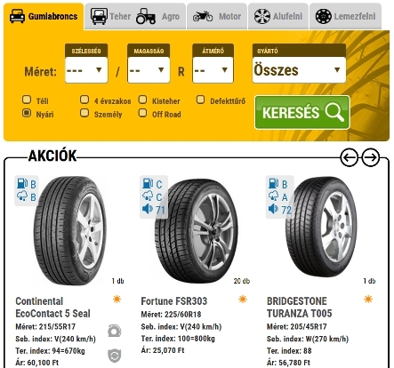 Gumi webshopunkban az Ön autójához is talál abroncsot! (x)